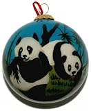 Hand Painted Glass Ornament, Panda CO-142