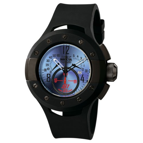 Invicta Men's S1 Collection Chronograph Black Ion-Plated and Black Rubber Watch #6463