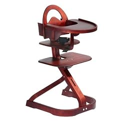 Scandinavian Child Svan Convertible High Chair in Mahogany Wood Stain