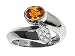 1.07 cts Genuine Orange Sapphire and Diamond Ring - 14kt White or Yellow Gold