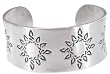 Shining Sun Star Print Engraving Pewter Bangle Bracelet