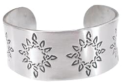 Shining Sun Star Print Engraving Pewter Bangle Bracelet