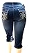 LA CHULA Women's Plus Size Stretch Premium Black Denim Jeans Capri HIGH Waist