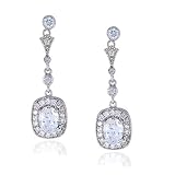 Image of Sterling Silver Cubic Zirconia Edwardian-Inspired Drop Earrings by Cheline
