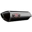 Yoshimnura R-77 Polished Stainless Steel Dual Slip-On Exhaust System with Carbon Fiber Tip - Size : Suzuki GSX1300R Hayabusa 2008-2011
