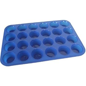 24 Cup Silicone Mini Muffin Tray Blue FREE POSTAGE