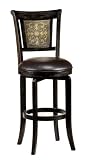 26.5H Camille Black Swivel Counter Stool w/Etched Back