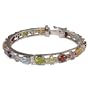 Gemstone Silver Link Bracelet Diam. 2.1 inches (brclt280)