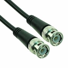 TPI 58-024-1M PVC Jacketed RG58/U Molded BNC Male to Male Coaxial Cable, 50 Ohms, 24" Length, Black