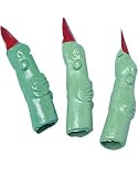 Set of 12 Green Costume Accessory Witch Finger