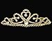 SC Gold Bridal Wedding Tiara With Heart and Round Crystal Drop 60695