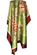 SilkNOW Hand Painted Light Green with a 2.5 Inch Copper Trim 100% Silk Satin Scarf with Beautiful Multi Colored Floral Pattern