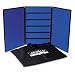 ~:~ APOLLO AUDIO VISUAL ~:~ 3-Panel Slotwall Table Display System, Fabric, Blue, Black PVC Frame
