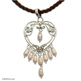 Pearl necklace, 'Heart Symphony' 0.1
