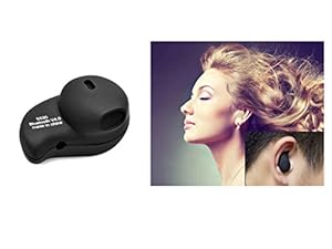 Senhai kleinste der Freisprech drahtlose Bluetooth 4.0 Invisible Earphones Headsets Ohrhörer Kopfhörer mit Mikrofon für iPhone Samsung HTC Fahrwerk Xiaomi Sony Lenovo usw. Die meisten Smartphone. (Black)
