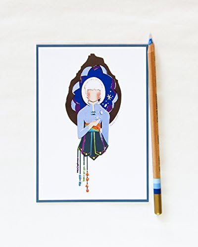 Adorable SnowWoman Postcard - Disneyland Inspired Girl Character Design Illustration