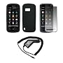 Solid Black Silicone Gel Skin Cover Case + Screen Protector + Rapid Car Charger for Nokia XpressMusic 5800