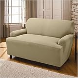 Newport Stretch Loveseat Slipcover in Sage (T Cushion)