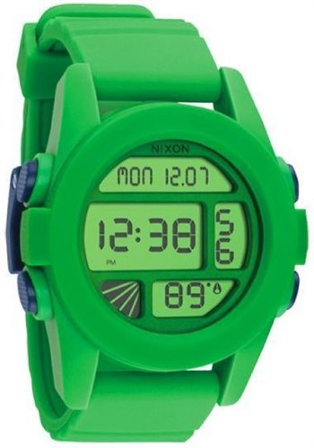 Nixon Men's A197875 Unit Green Rubber Green Dial Watch