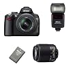 Nikon D5000 12.3MP DX Digital SLR Camera with 2.7 inch Vari-angle LCD, 18-55mm f/3.5-5.6G VR Lens, 55-200mm f4-5.6G ED AF-S DX Nikkor Zoom Lens, SB-600 Speedlight Flash, En-EL9a Li-Ion Battery, and Nikon School DVD