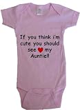 CUTE AUNTIE - BigBoyMusic Baby Designs - White, Blue or Pink Onesie / Baby T-shirt