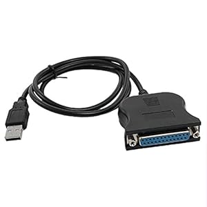 Plastic USB To 25 Pin Female Parallel Printer Connector