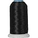 Threadart Polyester Machine Embroidery Thread by The Spool - No. 102 - Black - 1000M - 220 Colors Available