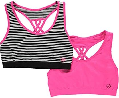 XOXO Girl "XOXO Sport" 2-Pack Sports Bras - black/pink, 30