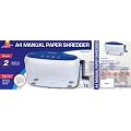 MANUAL A4 PAPER DOCUMENTS SHREDDER SHRED STRIP CUT CUTTER PORTABLE COMPACT