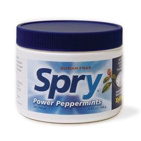 Spry Power Peppermint Xylitol Mints - 240 Count Jar