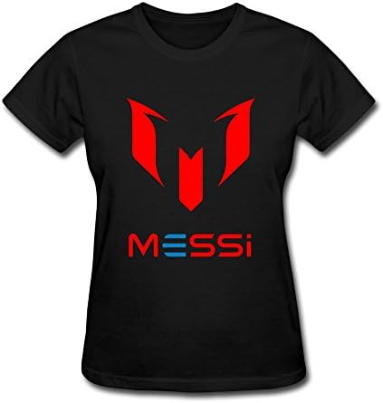 JOWEN Women's Lionel Messi Logo T-shirt,O-Neck T-shirt Medium Black