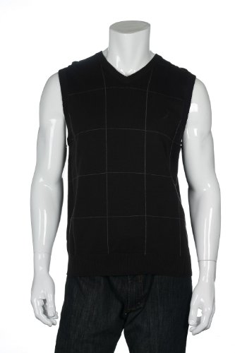 Nautica True Black Checks Sweater Vest