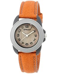 Sprout Womens ST/1036GYGYOR Orange Organic Cotton Strap Dark Bamboo Dial  Watch