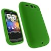 igadgitz Silikon Schutzh�lle H�lle Tasche Etui Case Skin in Gr�n f�r HTC Wildfire G8 Android Handy Smartphone + Display Schutzfolie