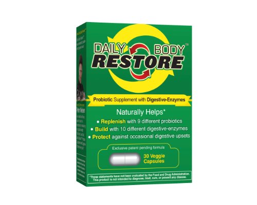 Daily Body Restore Probiotic Supplement with Digestive Enzymes, Capsules