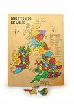 Children's Map of UK Wooden Toy Insert Puzzle Ages 3+ - Wooden Toy
