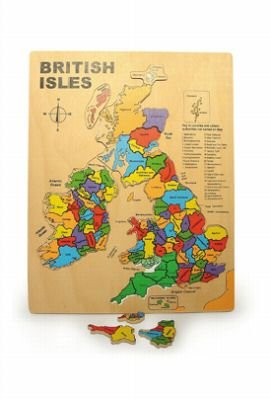 Childrens Toyshop  Toys : Children's Map of UK Wooden Toy Insert Puzzle Ages 3+ - Wooden Toy