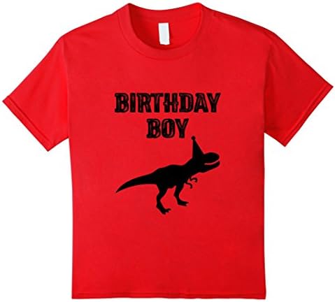 Kids T-Rex Birthday Boy T-Shirt 6 Red