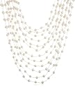 Bobijou 925 NHA0505-339(S) Silver Clasp Ladies White Pearl (4-5mm) 12 Strand Hand Strung and Knotted White Silk Necklace