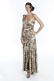 Long and Lean Satin Leopard Print Gown ?By Jump