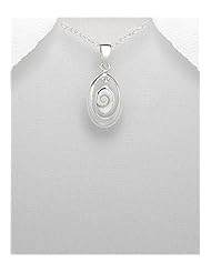 Shell Pendant Necklace In 92.5 Sterling Silver