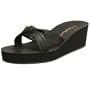 Cudas Women's Bowtie Wedge Sandal,Black,9 M