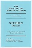 The Brockport Writers Forum ... presents Stephen Dunn