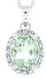 1.72ct Oval Green Amethyst and Diamond Gemstone Pendant in 10Kt White Gold w/...