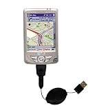 Retractable USB Cable for the Mio Technology 168RS with Power Hot Sync and Charge capabilities - Gomadic Brand w/ TipExchange Technology