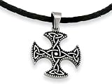 Chisel Stainless Steel Enameled Celtic Cross Pendant Necklace - 18 inches