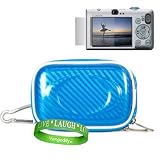 Thermoplastic polyurethanes (TPU) Hard Glossy Blue Canon Camera Carrying Case Pouch Sleeve for Canon PowerShot SD1200IS 10 MP Digital Camera with 3x Optical Image Stabilized Zoom and 2.5-inch LCD + Canon Digital Camera Screen Protector + Vangoddy tm, Live*Laugh*Love wrist band!!!