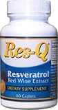 Res-Q Resveratrol Red Wine Extract ~ 1-60 Capsule Bottle by Res-Q 1250