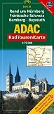 Image of ADAC RadTourenKarte 32 Rund um Nürnberg, Fränkische Schweiz, Bamberg, Bayreuth (mit Kartometer). 1 : 75 000