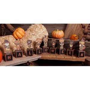 Retro Vintage Halloween Party Decoration Stylish Table Shelf Blocks